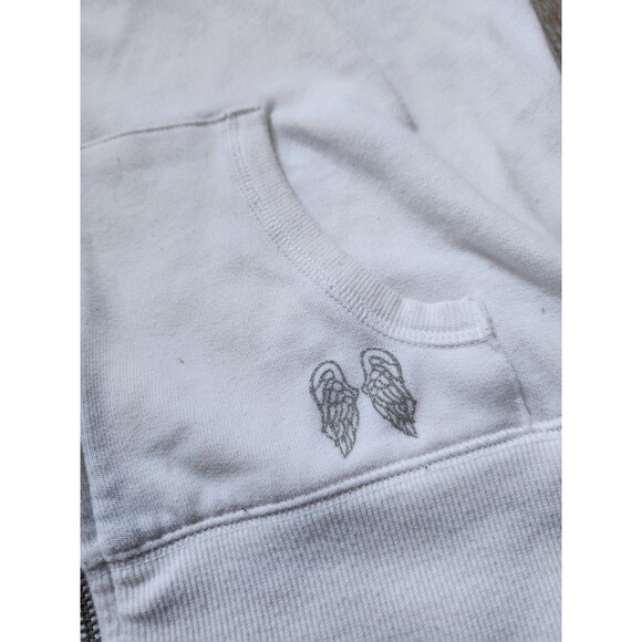 Victoria's Secret Sequin Wings White Zip Up Hoodie Supermodel Essentials White L - Picture 3 of 14